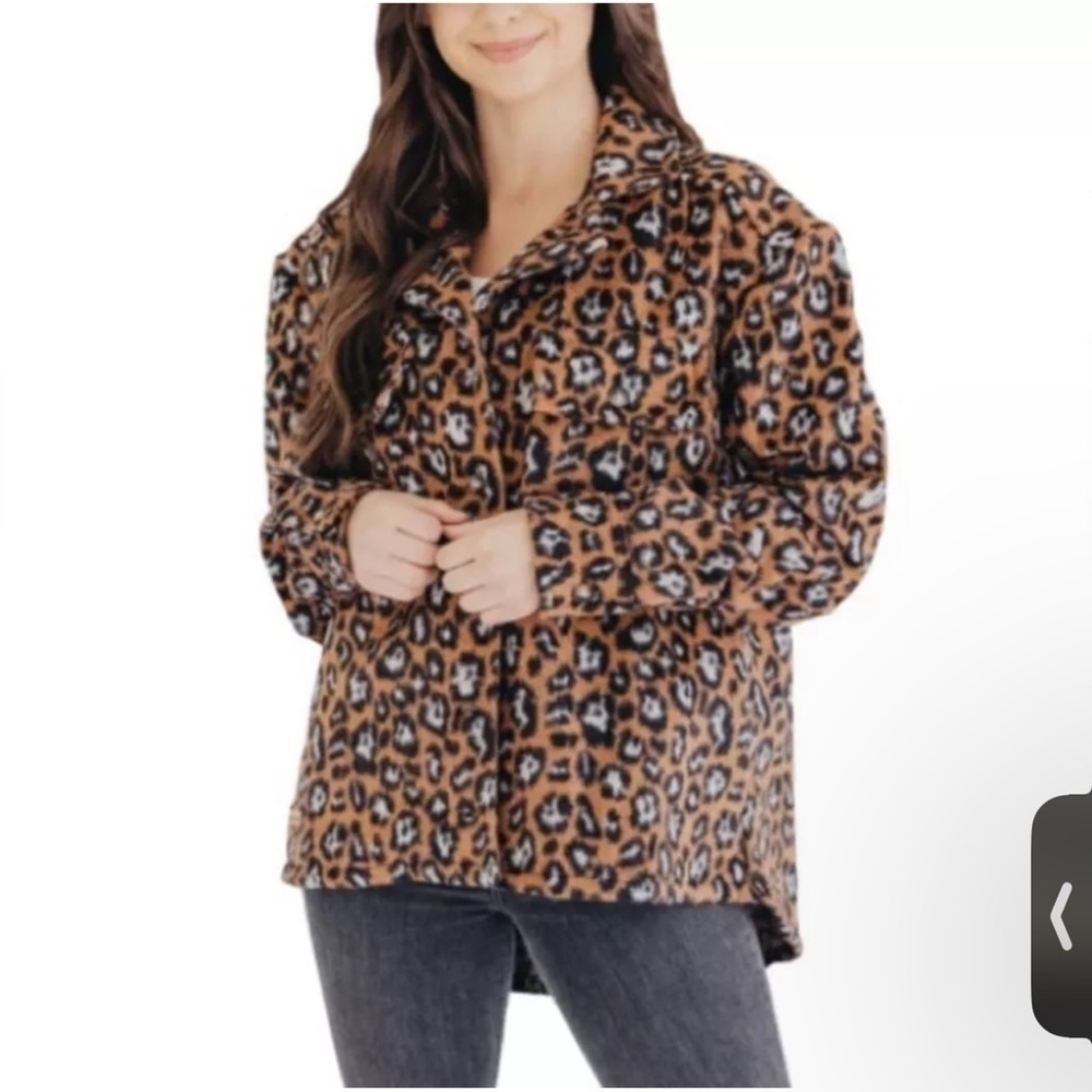 Simply Southern Teddy Jacket Brown and Black Plush Oversized